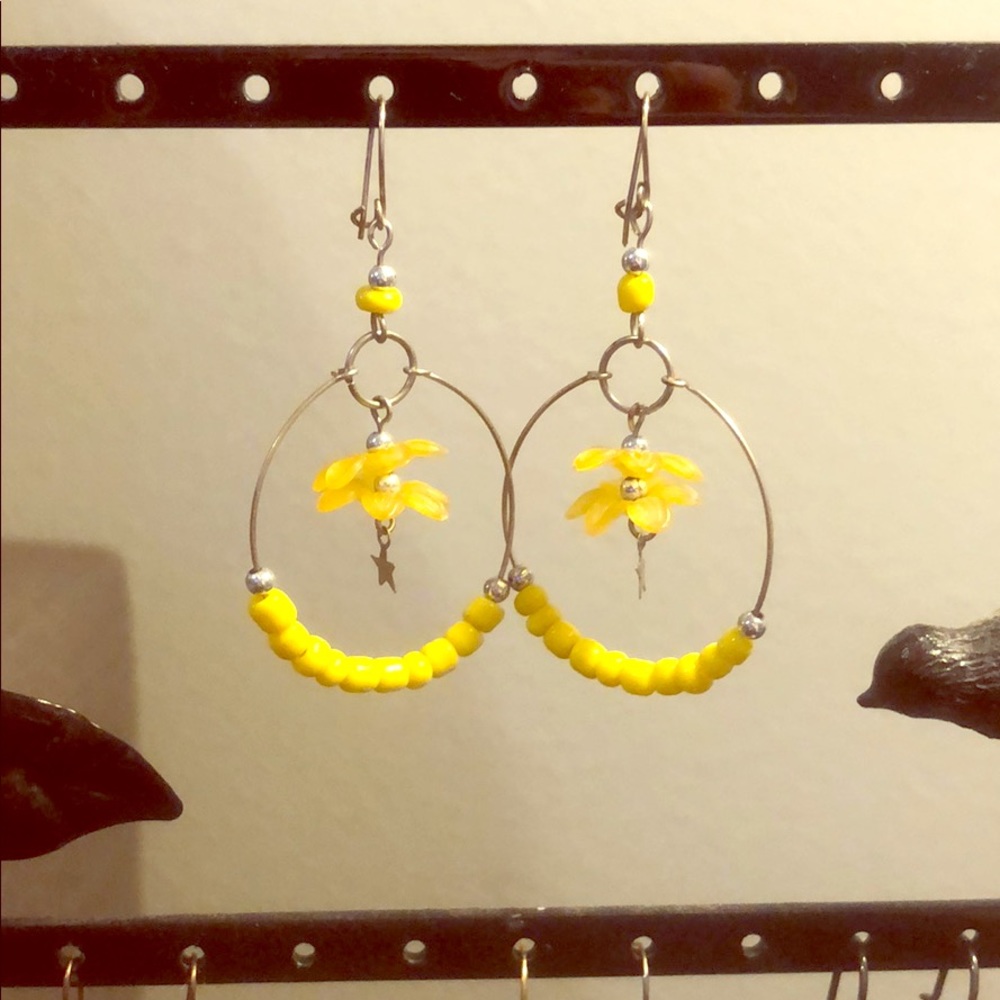 Hand made yellow earrings